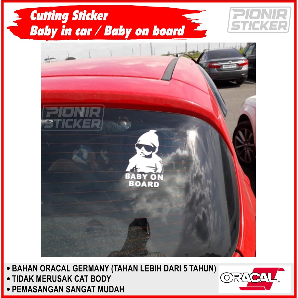 Sticker cutting Kaca mobil Baby in car cutting sticker baby on board