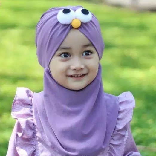 Hijab Anak Elmo Jilbab Bayi Kerudung Bergo Instan GOOD QUALITY 0-3 thn