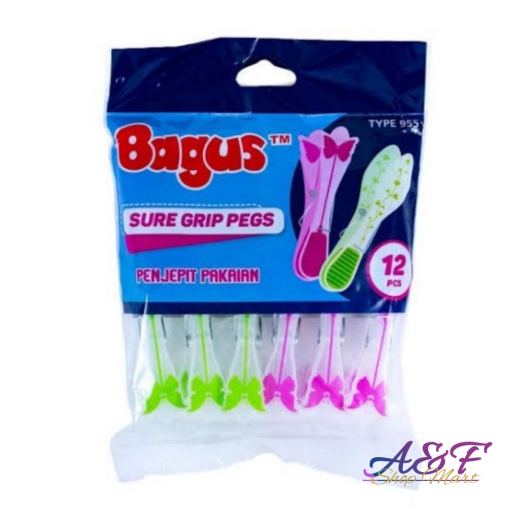 Bagus Sure Grip Pegs Isi 12 pcs - Penjepit Pakaian