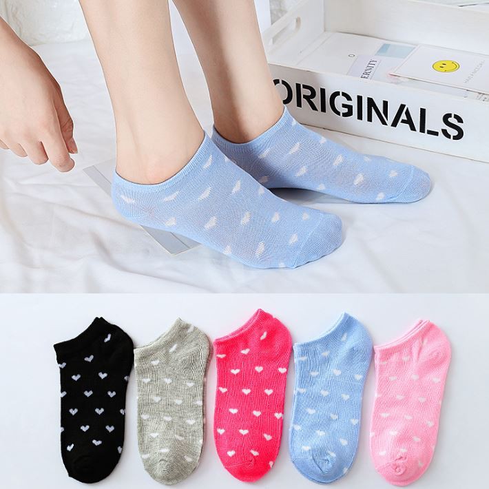 Kaos Kaki Ankle Motif Love Korea Import Ankle Cute Semata Kaki Import / TV-39