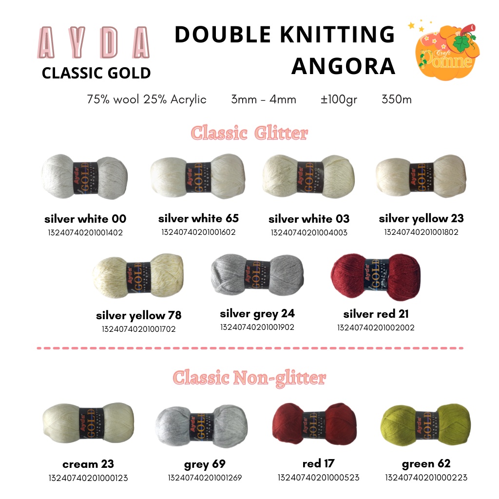 AYDA Double Knitting Classic Gold - Benang Rajut Knitting Wearables