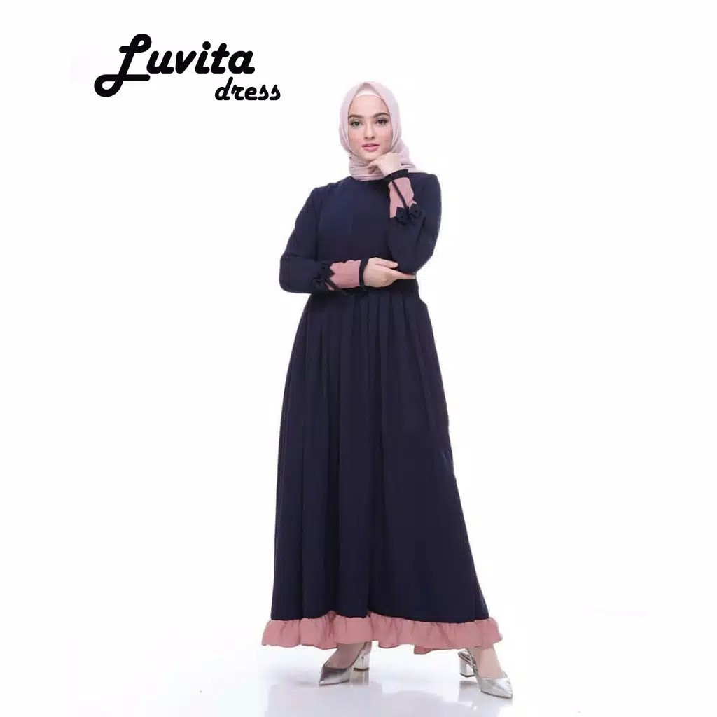 Disc 50% LUVITA DRESS - FLOTTILICIOUS / DRES MUSLIM / GAMIS MURAH / GAMIS MUSLIM / GROSIR BAJU ONLINE