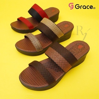 GRACE [KYOTO BAN 2] Sandal Cewek Turki/ Sendal Hak Wanita Turkey Slop/ Sandal Wedges Slop Cewek