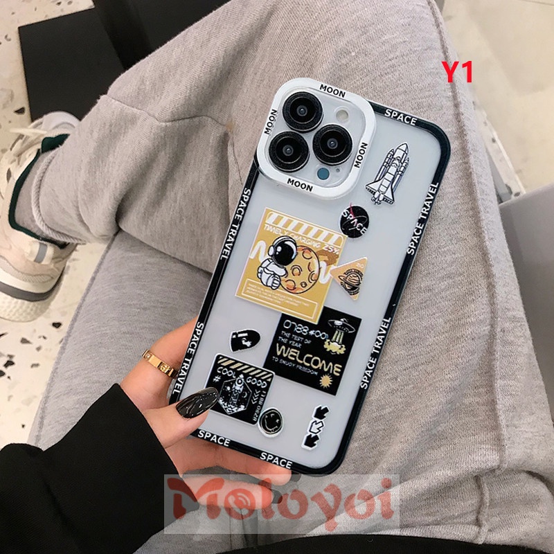 Soft Case TPU Transparan Motif NASA Astronot Planet Untuk Realme C11 2021 C35 C15 C31 9i C25S C25 C21Y 8 9 C25Y C12 C21 C20A C20Pro 63i 53 5s 8