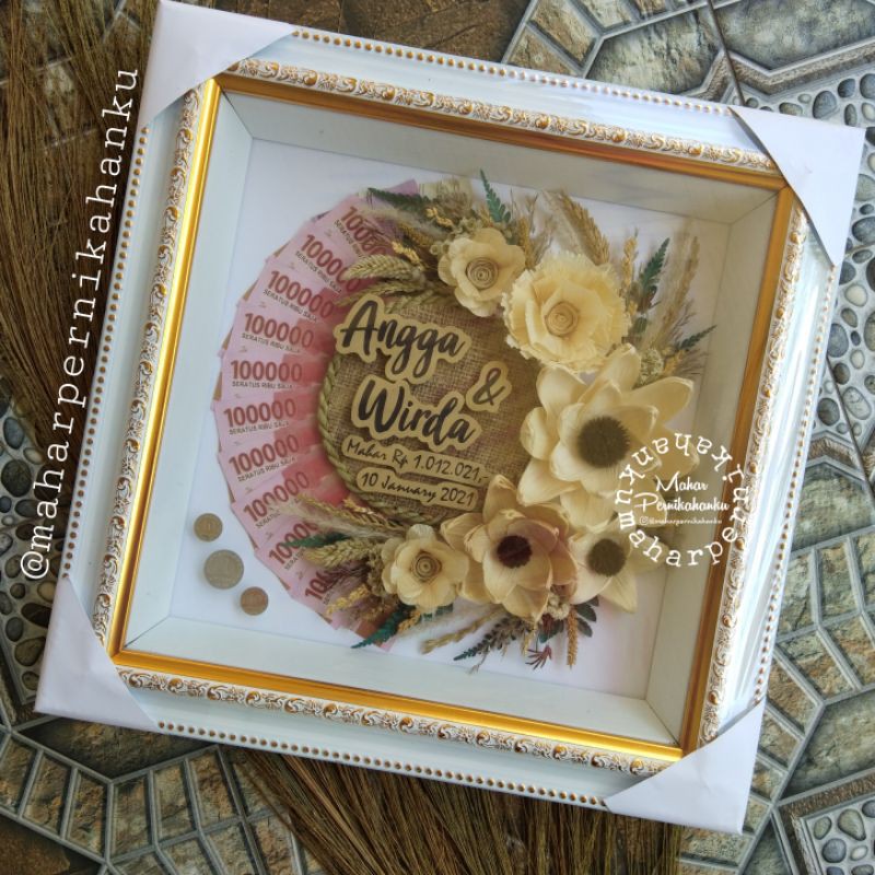 MAHAR RUSTIC VINTAGE / MAHAR PERNIKAHAN RUSTIC / MAHAR PERNIKAHAN BULAT TRANSPARAN / MAHAR ACRYLIC