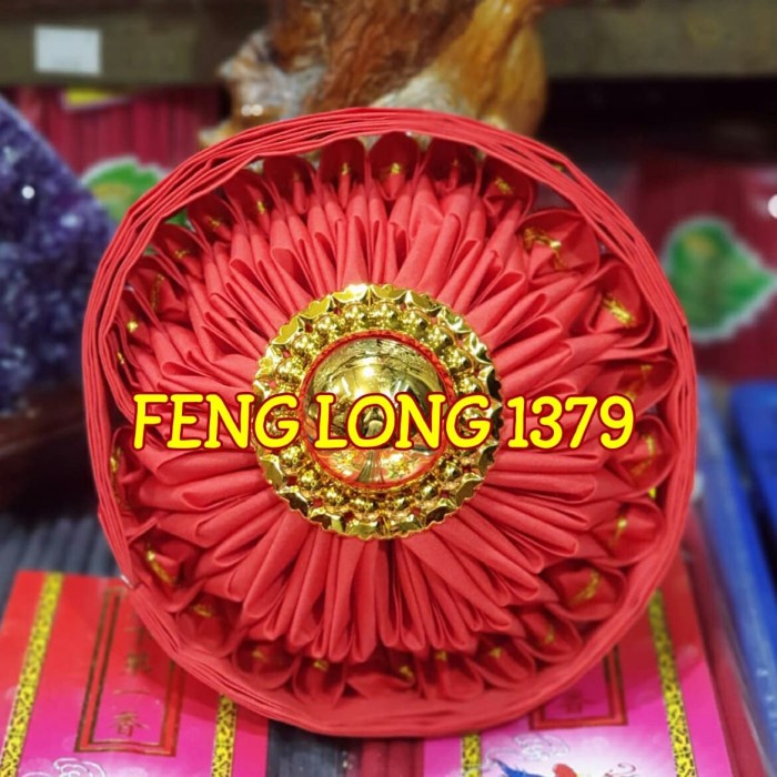 Towi Meja Altar - Bola Kain Merah Premium Seri 8 Aksesoris Dekorasi Altar Sembahyang