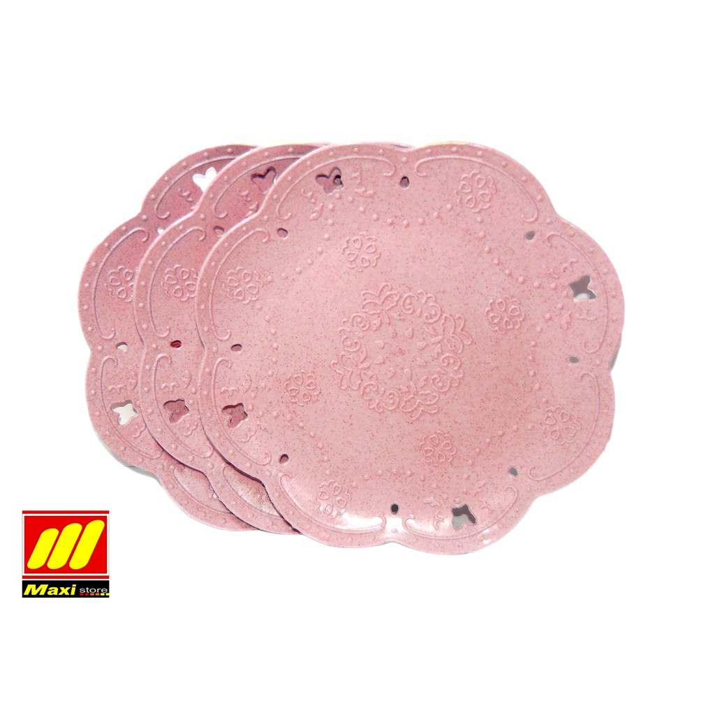 Piring plastik ukir isi 3 pcs- Maxistore