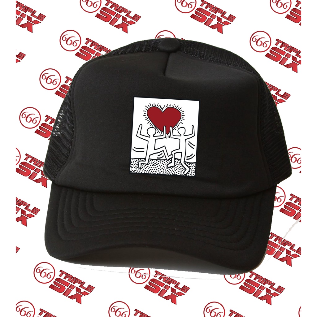 Topi Trucker Keith Haring Love Valentine Couple