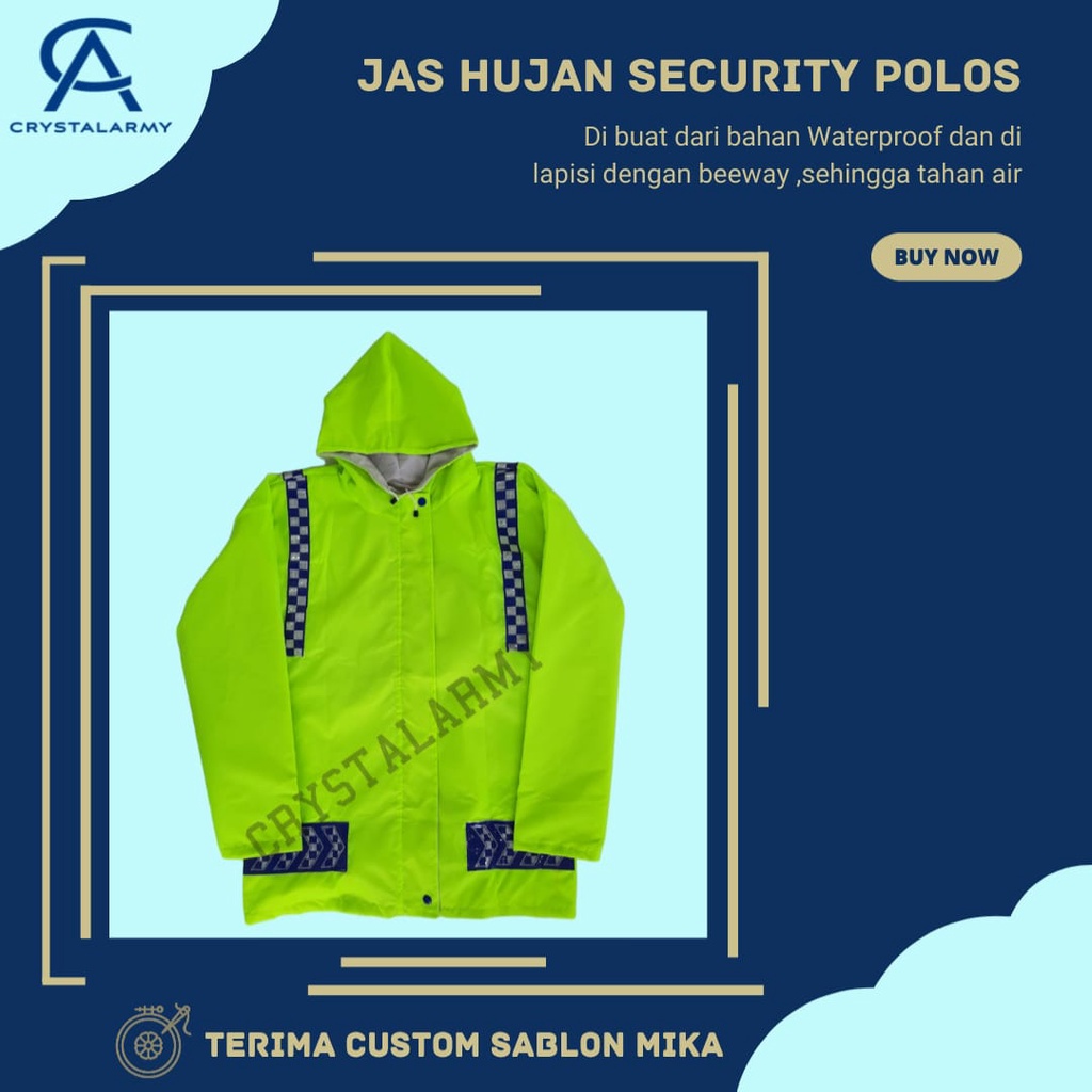 Jas hujan security polos / mantel jas hujan pria