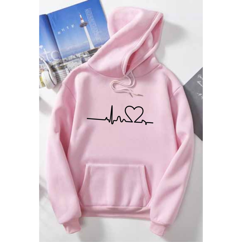 FenishaStore Sweater Hoodie  Pria Dan Wanita LOVER HEART Kantong Depan Bisa Bayar Ditempat COD