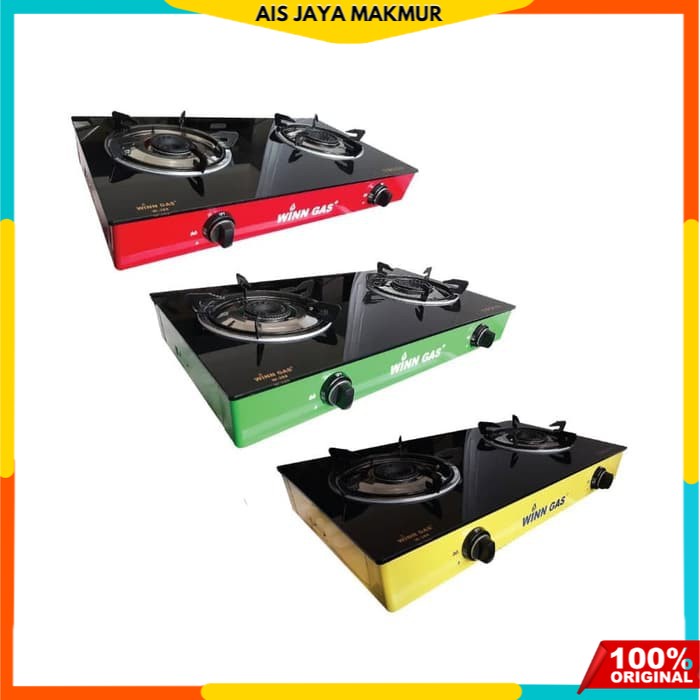 Winn Gas kompor gas kaca 2 tungku W-388 / kompor kaca winn gas W388 Original