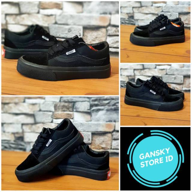 SEPATU ANAK VANS FULL BLACK PREMIUM QUALITY VANS OLDSKOOL KIDS FULL BLACK