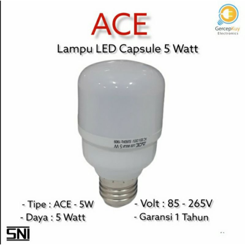 Lampu LED Capsule ACE 5 Watt Putih E27