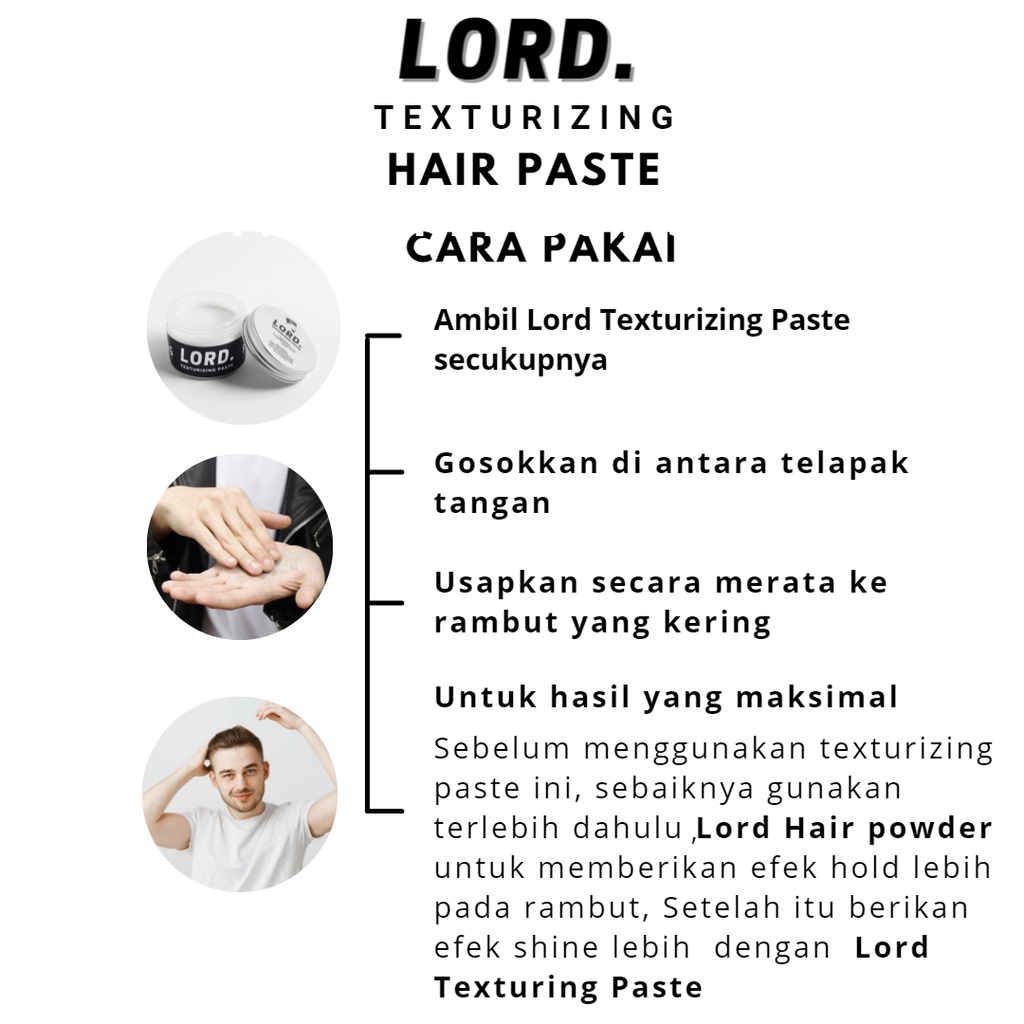 Texturizing Hair Paste 100 G Lord Official Perawatan Rambut Hair Styling