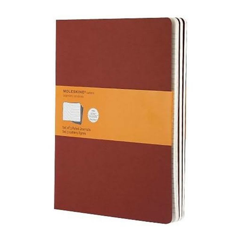 

Moleskine Ruled Journals set of 3 in Red - Cahiers series Ruled Journals - Large size