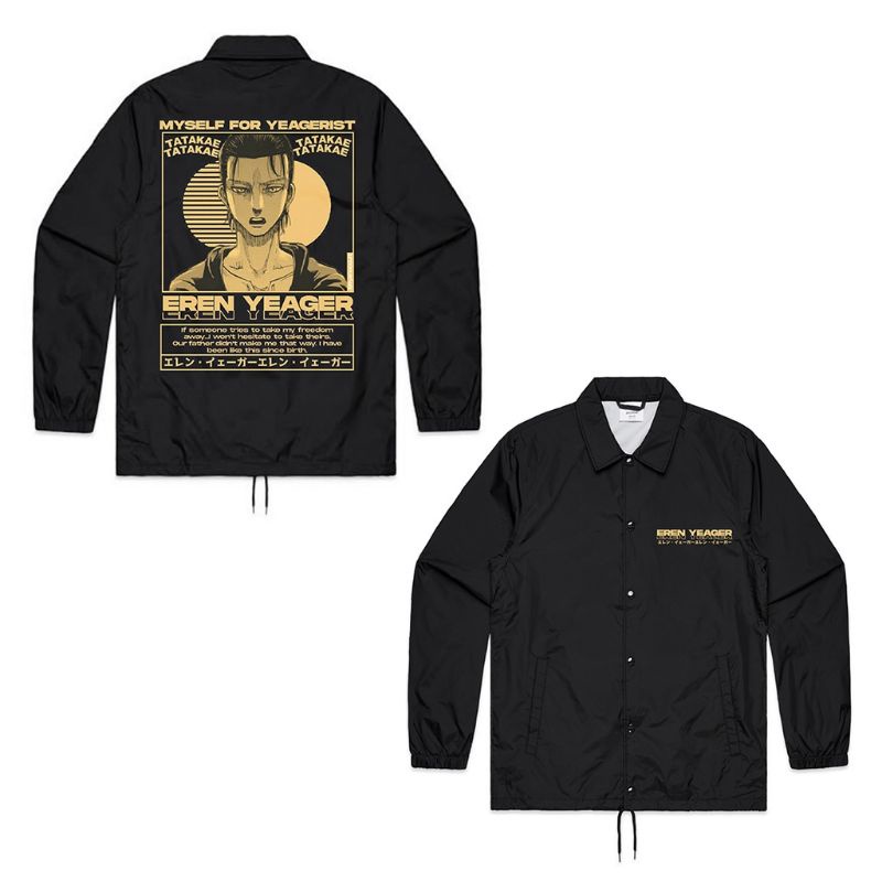 Jual JAKET COACH ATTACK ON TITAN EREN YEAGER COACH JAKET ANIME AOT
