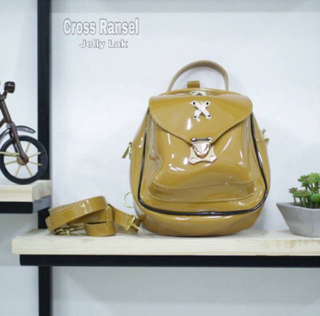 TERMURAH! CROSS RANSEL BAHAN JELLY PREMIUM UKURAN 20 X 15 CM WARNA HITAM MOCCA NAVY