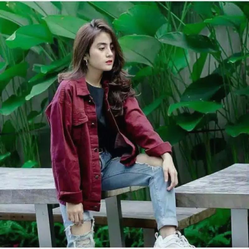 Orimoza Biondy Jaket jeans wash-JAKET BIONDY MARUN