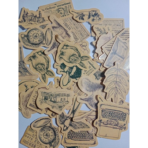 

sticker retro coklat/motif/stiker glossy/stiker murah