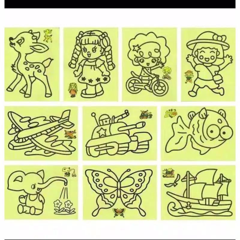 Mainan Pasir Anak Sand Painting Edukasi Size Kecil 11.5x8.5cm Murah