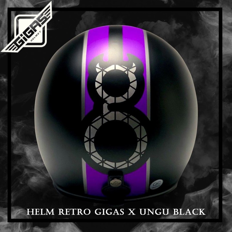 HELM MOTOR RETRO GIGAS x UNGU
