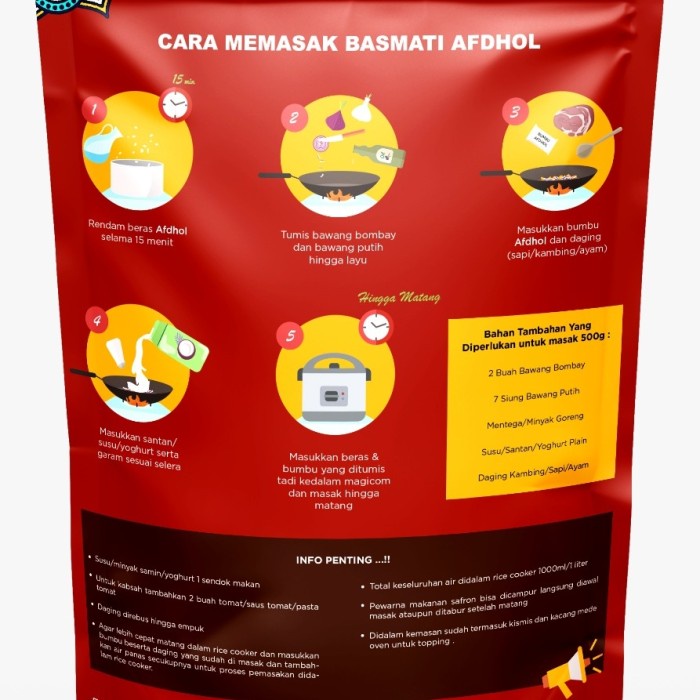 

978Eq1W Beras Mati Basmati Afdol Afdhol Nasi Mandi Mandhi Kebuli Kabsah 500Gr WQ012