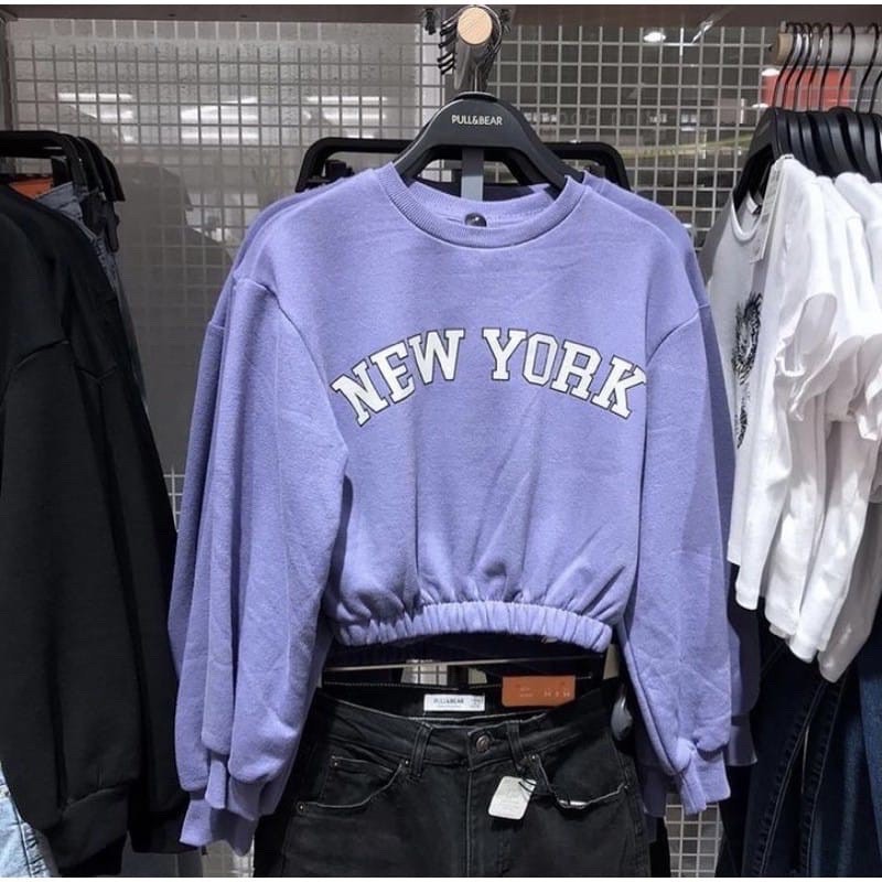 [COD]SWEATER CROP LILAC NEY YORK -SWEATER OVERSIZE CROP LILAC