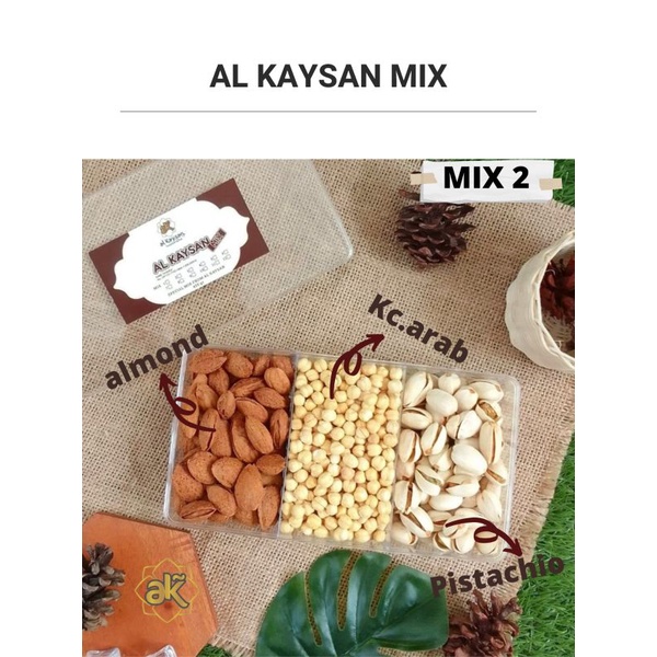 

ALKAYSAN MIX 2 ALMOND, KACANG ARAB, PISTACHIO 300Gr