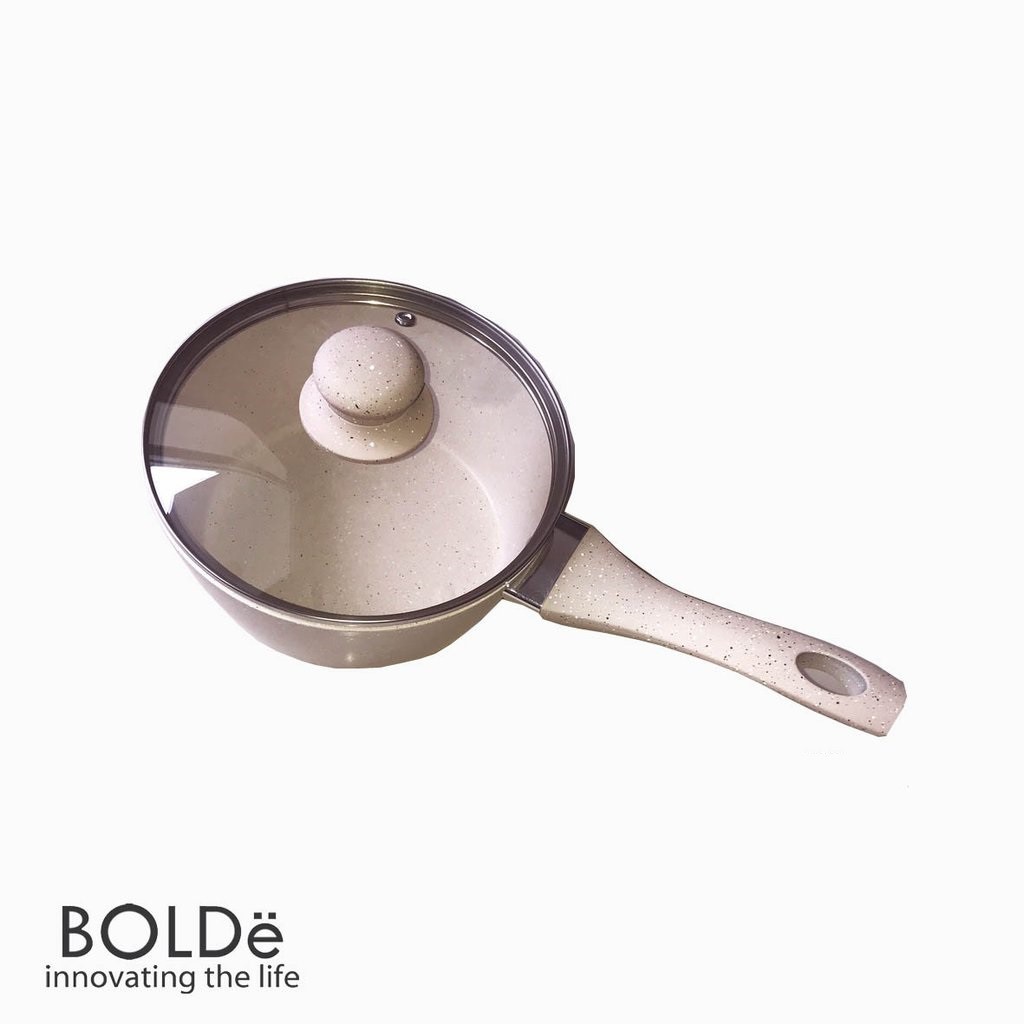 Bolde Sauce Pan 18 cm + glass lid Granite Beige Series