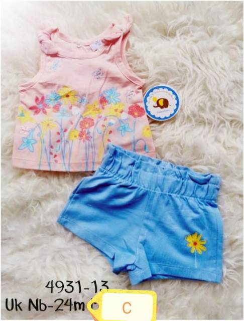 Setelan Oblong Kutung Celana Pendek 0-24m Bayi Anak Lucu CarterLove