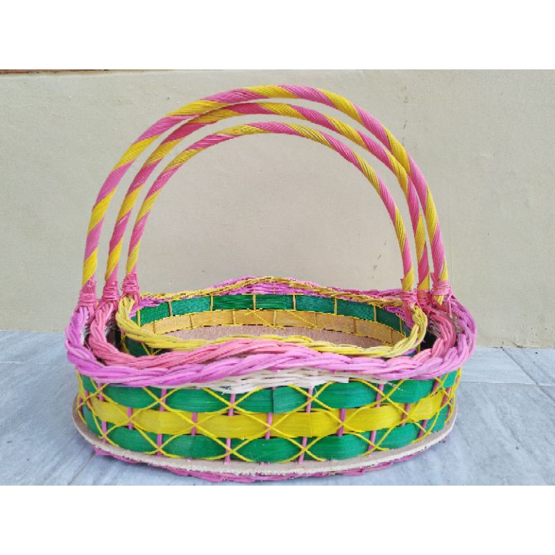 Keranjang rotan parcel buah