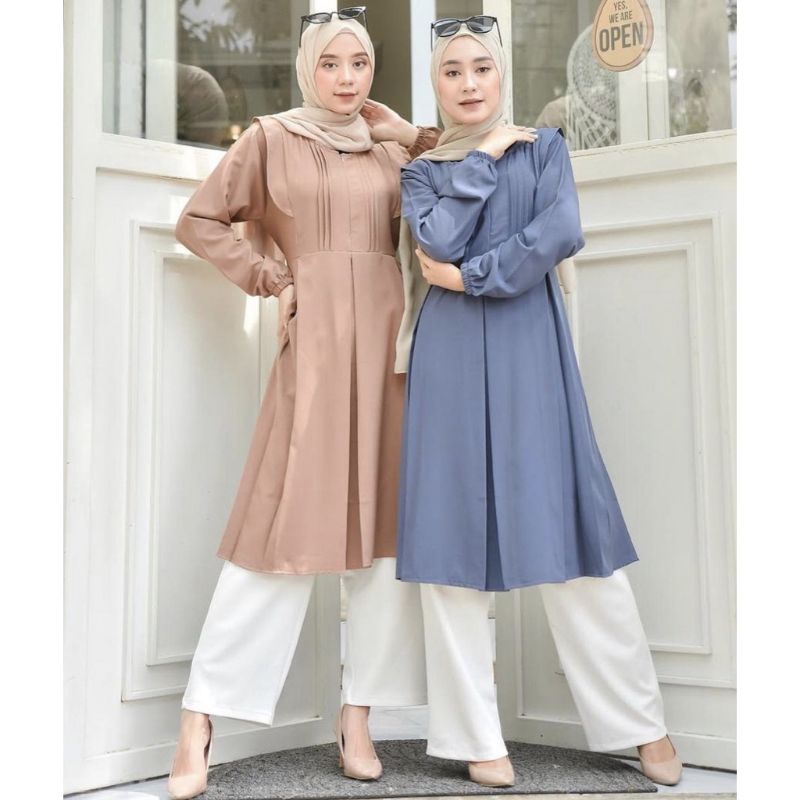 Atasan terbaru/Atasan muslim PEVITA/GAMIS LONG TUNIK model terbaru/termurah/kekinian/termurah/dengan bahan CRINKEL AIR FLOW