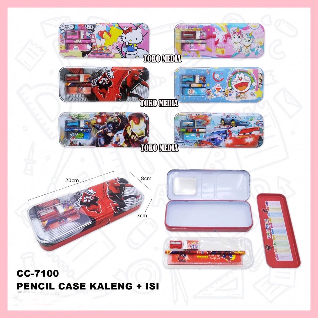

Kotak Tempat Pensil Anak (Kaleng) Set Dengan Isi Bagus Murah (cc-7100)