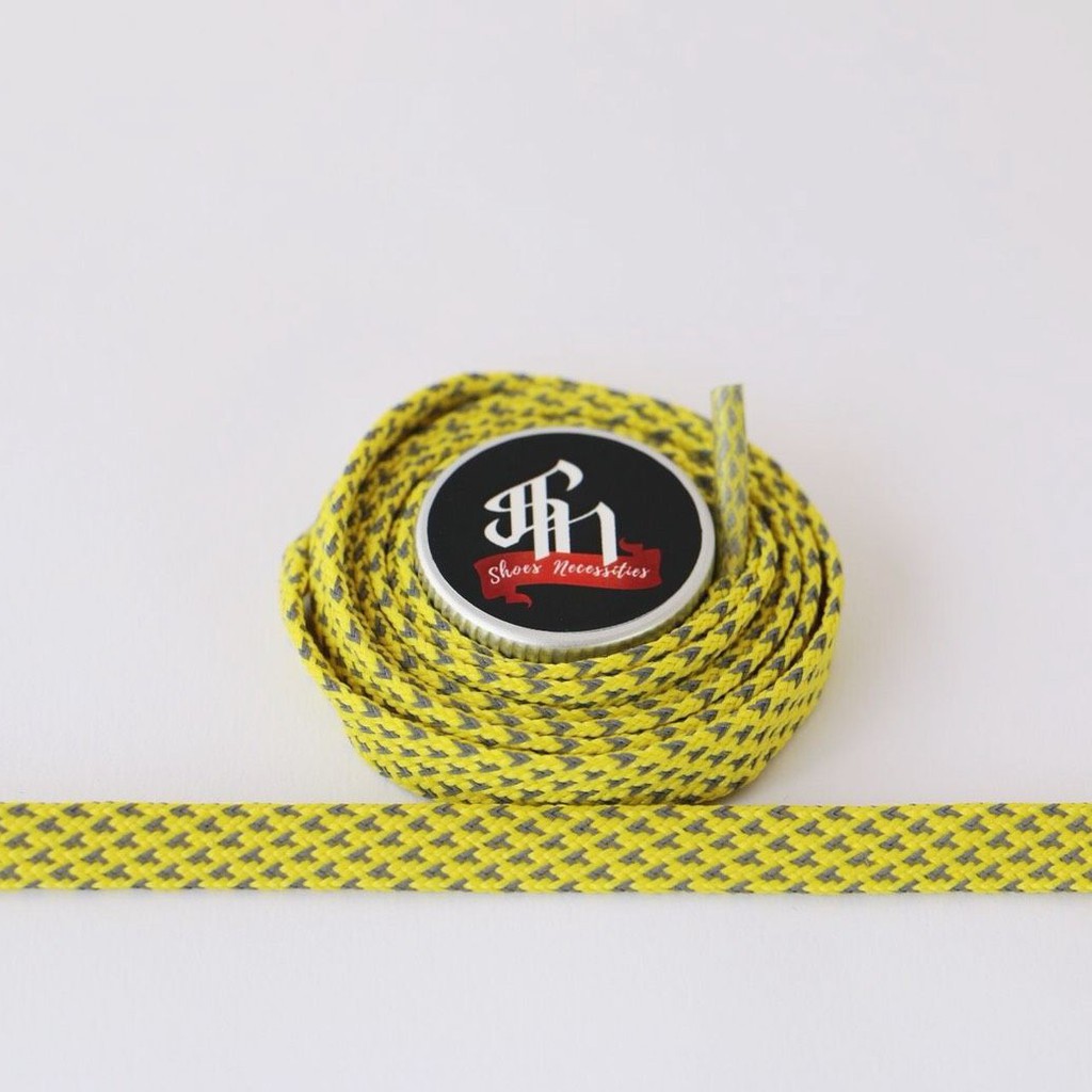 YELLOW / REFLECTIVE FLAT - Tali Sepatu - Shoelaces - Laces 80CM / 100CM / 120 CM