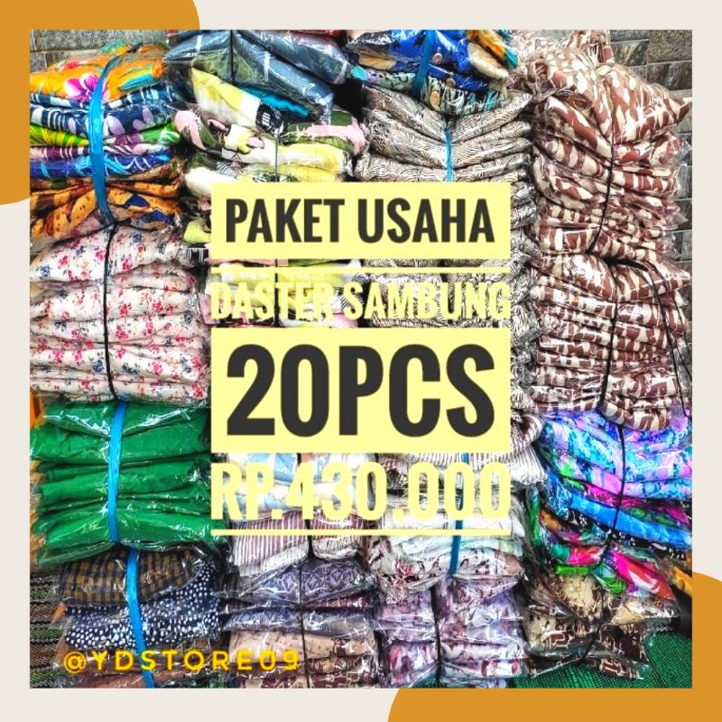 PAKET USAHA DASTER SAMBUNG PERCA KEKINIAN VIRAL MURAH LD 115-120 CM | 20PCS Rp.440.000