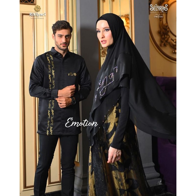 [RITZ SYAR'I] GAMIS SYARI TERBARU / DRESS SET PRINTING / COUPLE SYARI PREMIUM " EMOTION SET "by Ritz