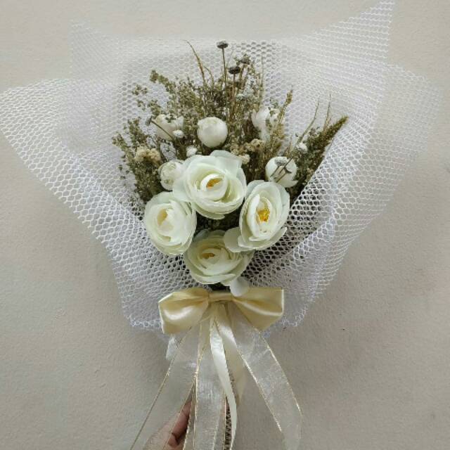 Hand Buket Pengantin Buket Bunga Mawar Putih Bunga Pengantin
