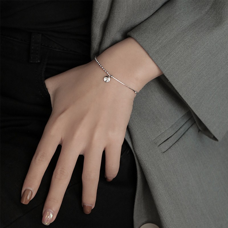 Gelang Manik-Manik Bahan Sterling Silver 925 Gaya Korea Untuk Wanita