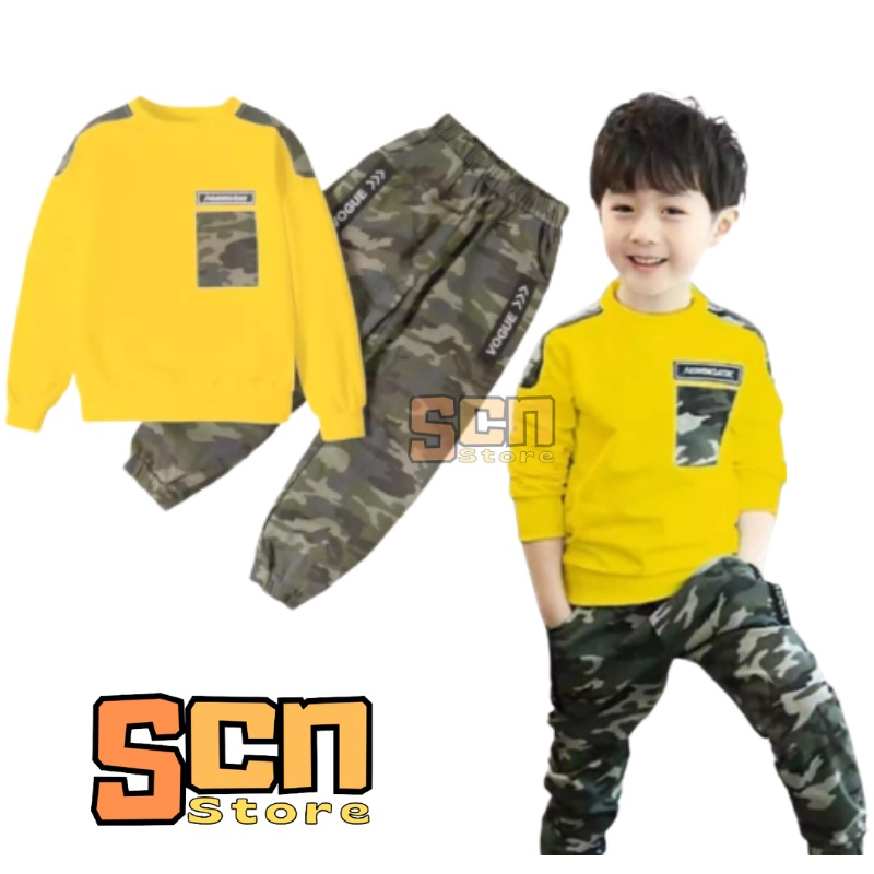 SCN-Store Setelan Anak ARMY Usia 1-6 Tahun