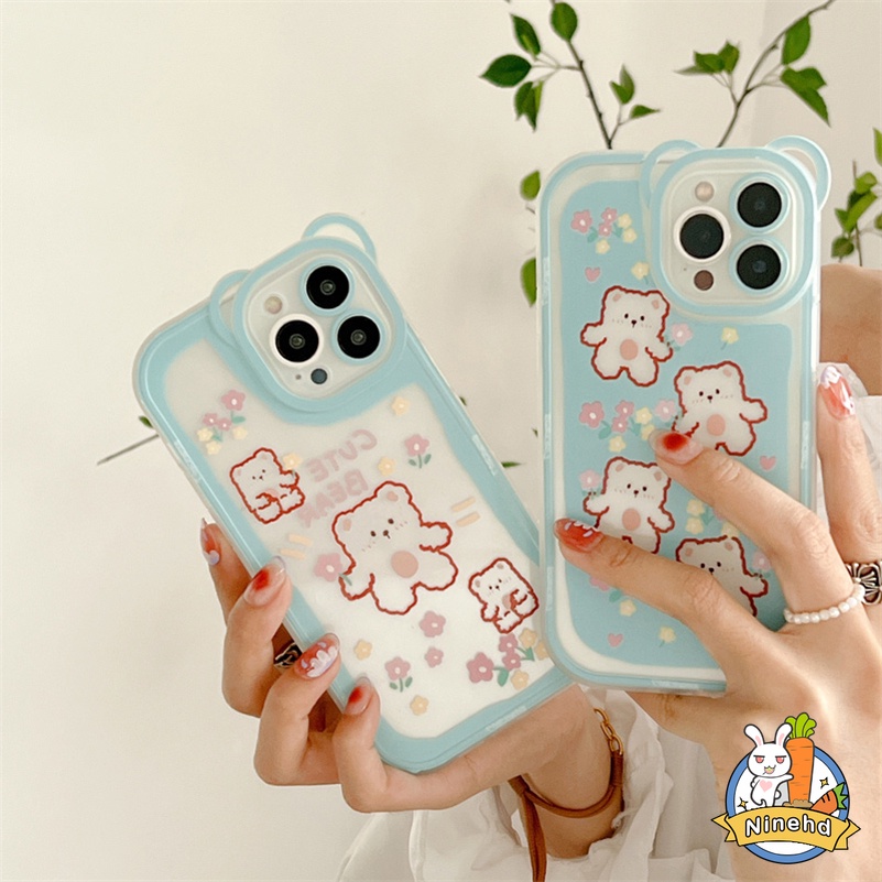 Soft Case Silikon TPU Motif Beruang Untuk iPhone 13 12 11 Pro Max X Xr Xs Max SE 2020 8 7 6 6s Plus