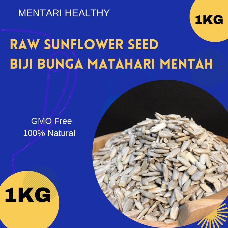 Sunflower Seed Raw 1kg / Biji Bunga Matahari Mentah 1kg (GRADE AAA TERBAIK)