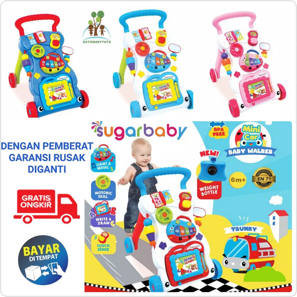 Jual SUGAR Baby Walker /Baby Push Walker /Mainan Bayi Belajar Jalan