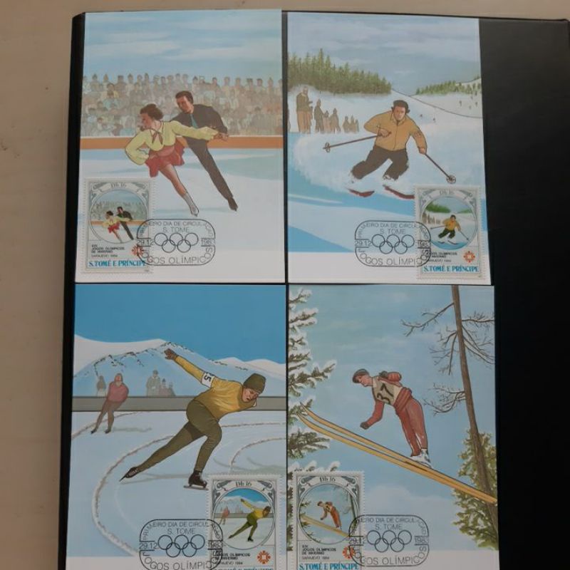 

Perangko Prangko S Tome Principe Maxi Card Olimpiade 1983 set 4 kartu pos