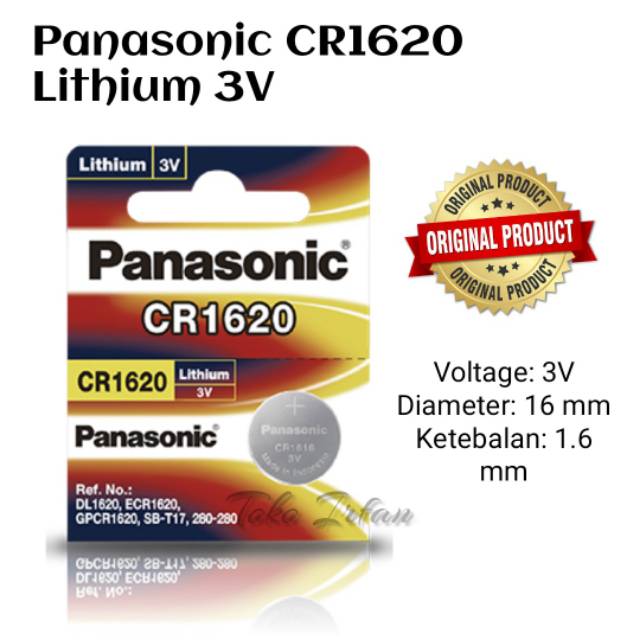 BATERAI PANASONIC CR1620 ORIGINAL LITHIUM BATTERY 3 VOLT