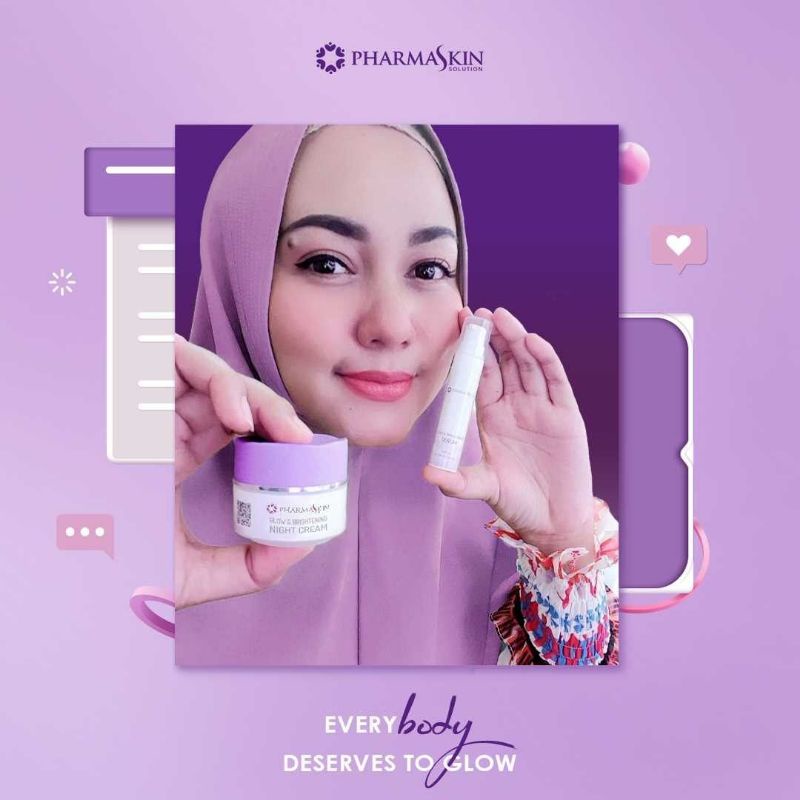 Pharmaskin Intensive Night Flek Cream Paket Krim malam dan Serum Glowing Perawat Wajah Putih Cerah Glowing Resmi BPOM-6