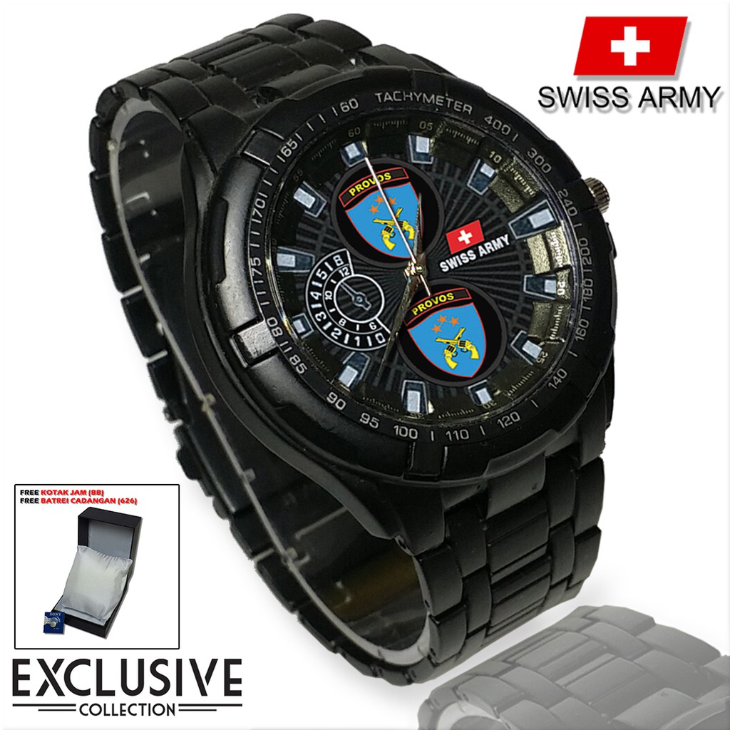 (Istimewa Bossque) Jam PROVOS-PORLI Rantai Sport (Black Doff)