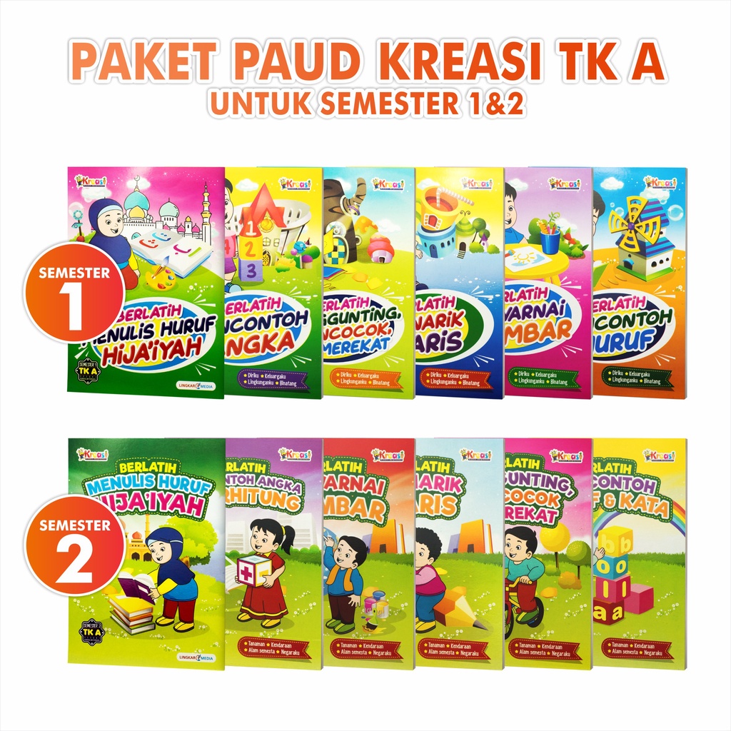 Buku Anak TK PAUD / Buku Paket PAUD Kreasi TK A Semester 1 Dan Semester 2 Sesuai Kurikulum Terbaru I