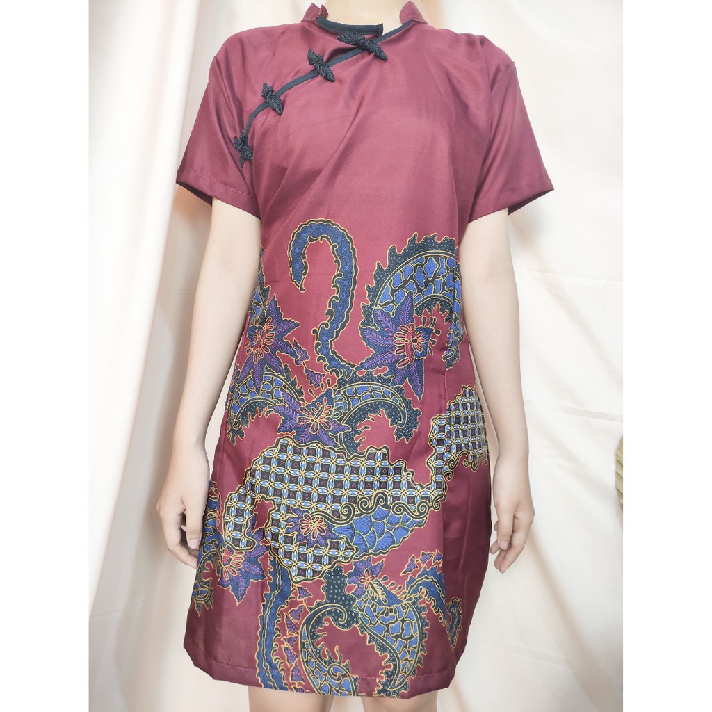 SB Collection  Midi Dress Tarmini Shortdress Casual Modern Batik Cheongsham Wanita