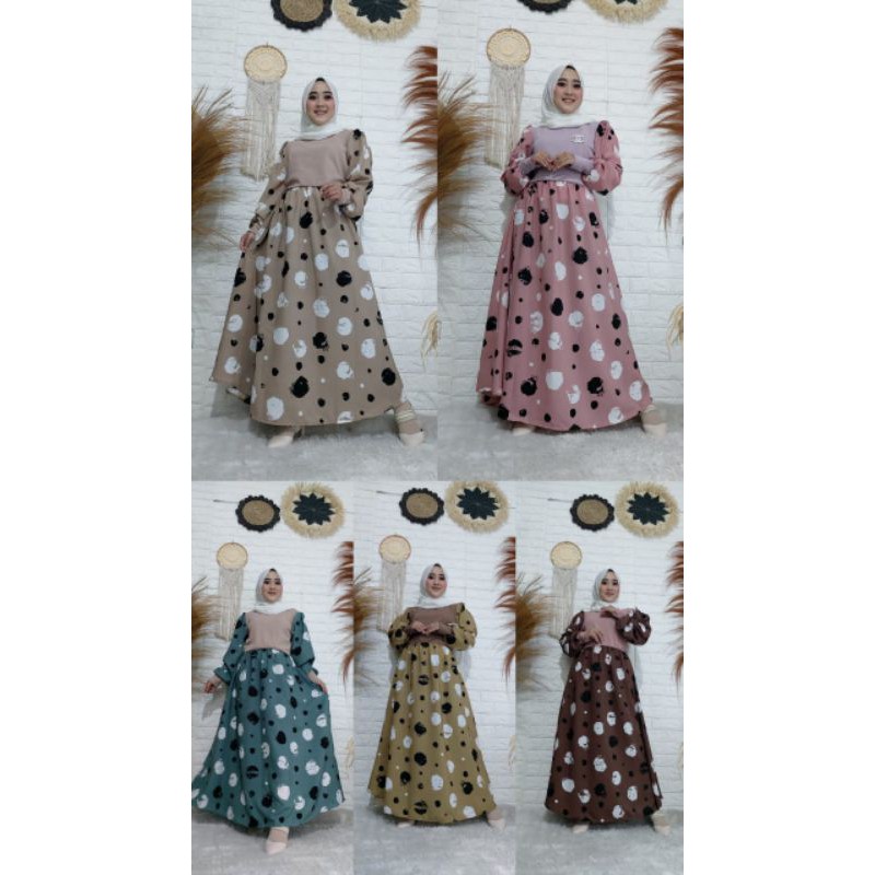 gamis rajut kombinasi