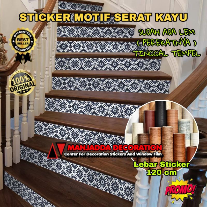 Stiker Lantai / Lantai Keramik / Stiker Tangga / Stiker Kayu Sudah Ada Lemnya